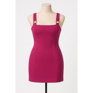 Elliatt Magenta Structured Mini Dress Gold Ring Straps | Cocktail | Size M